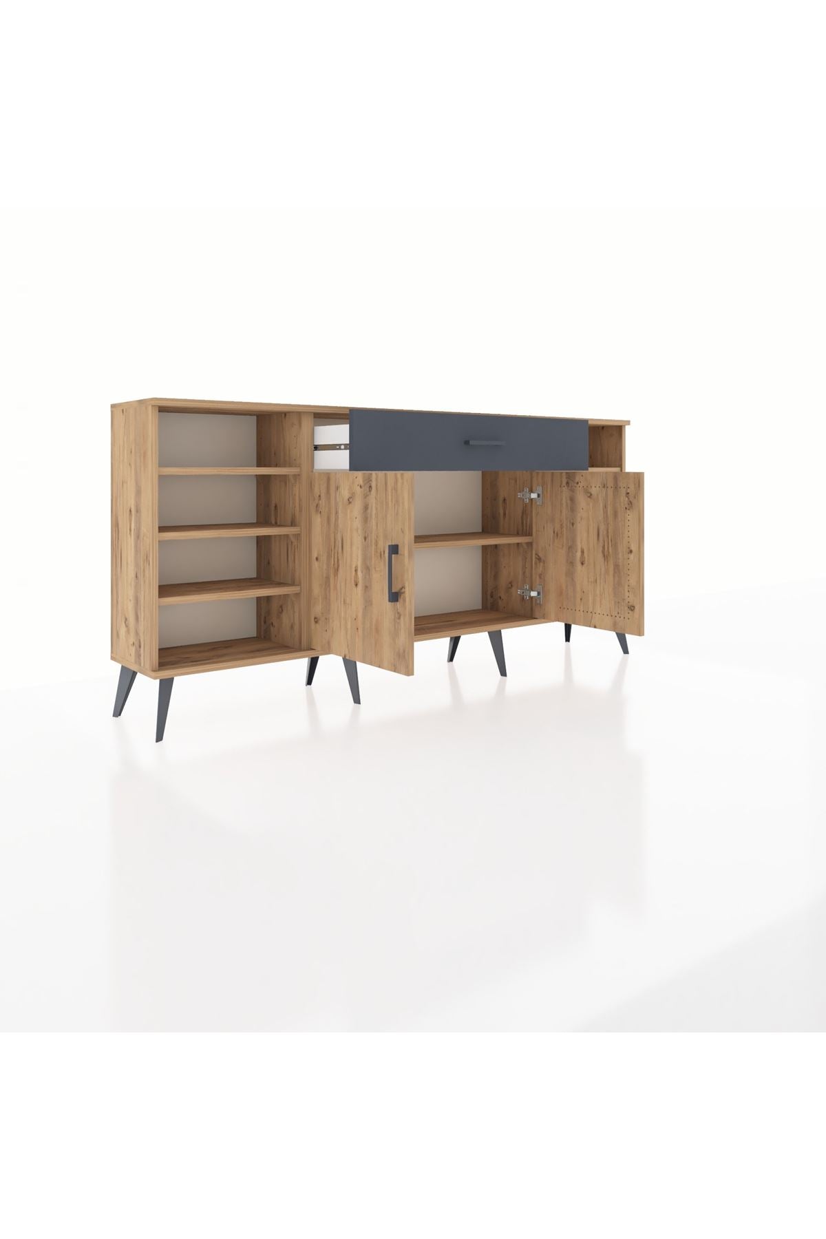 Arges Konsol 7 Raflı Tek Çekmeceli 2 Kapaklı 176x30x83 - S148M043V20A