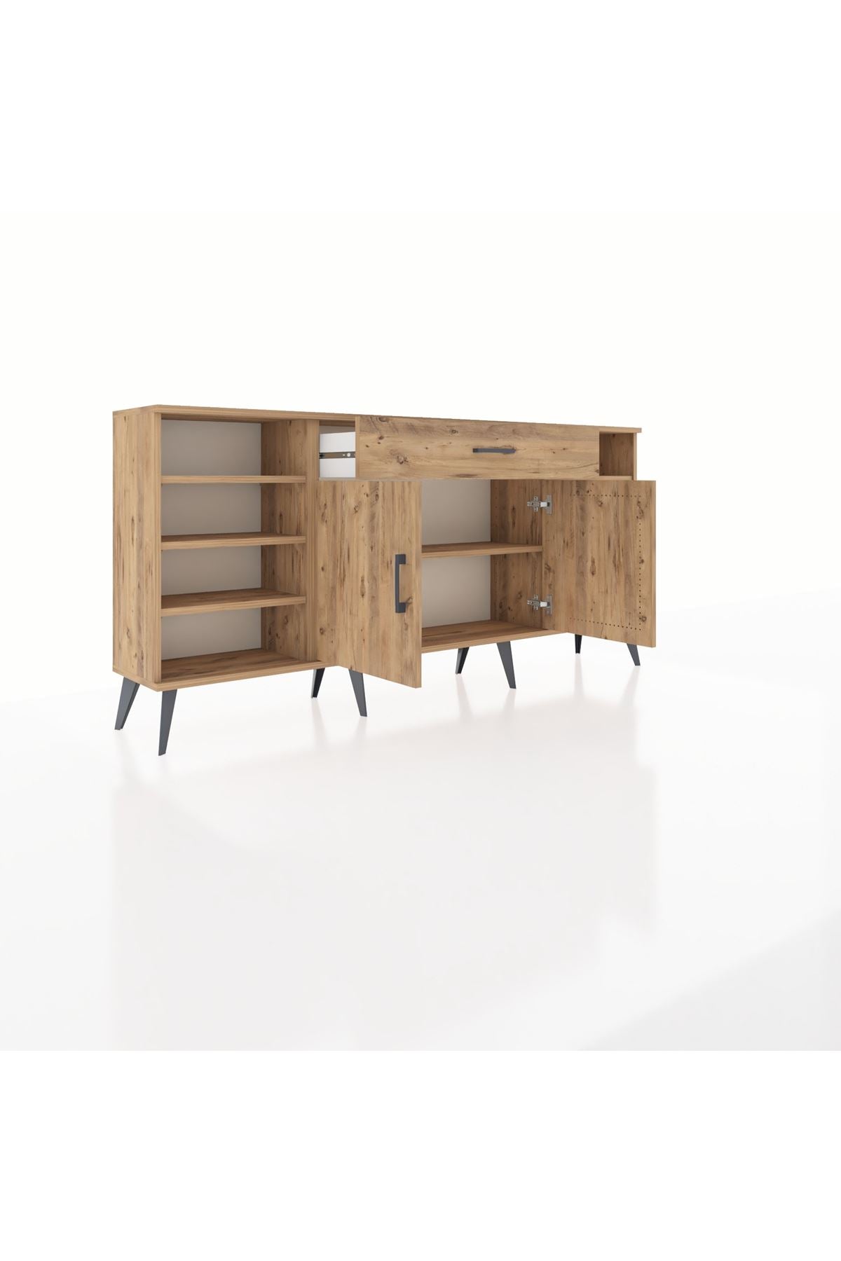 Arges Konsol 7 Raflı Tek Çekmeceli 2 Kapaklı 176x30x83 - S148M043V21A