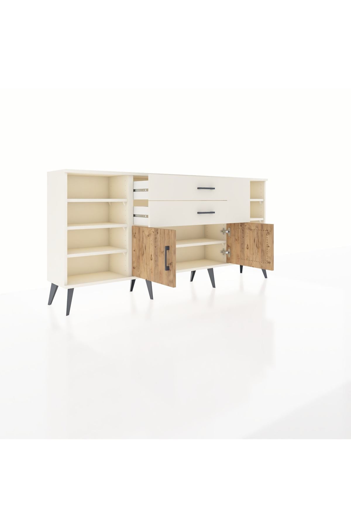Arges Konsol 7 Raflı 2 Çekmeceli 2 Kapaklı 176x30x83 - S148M044V01A