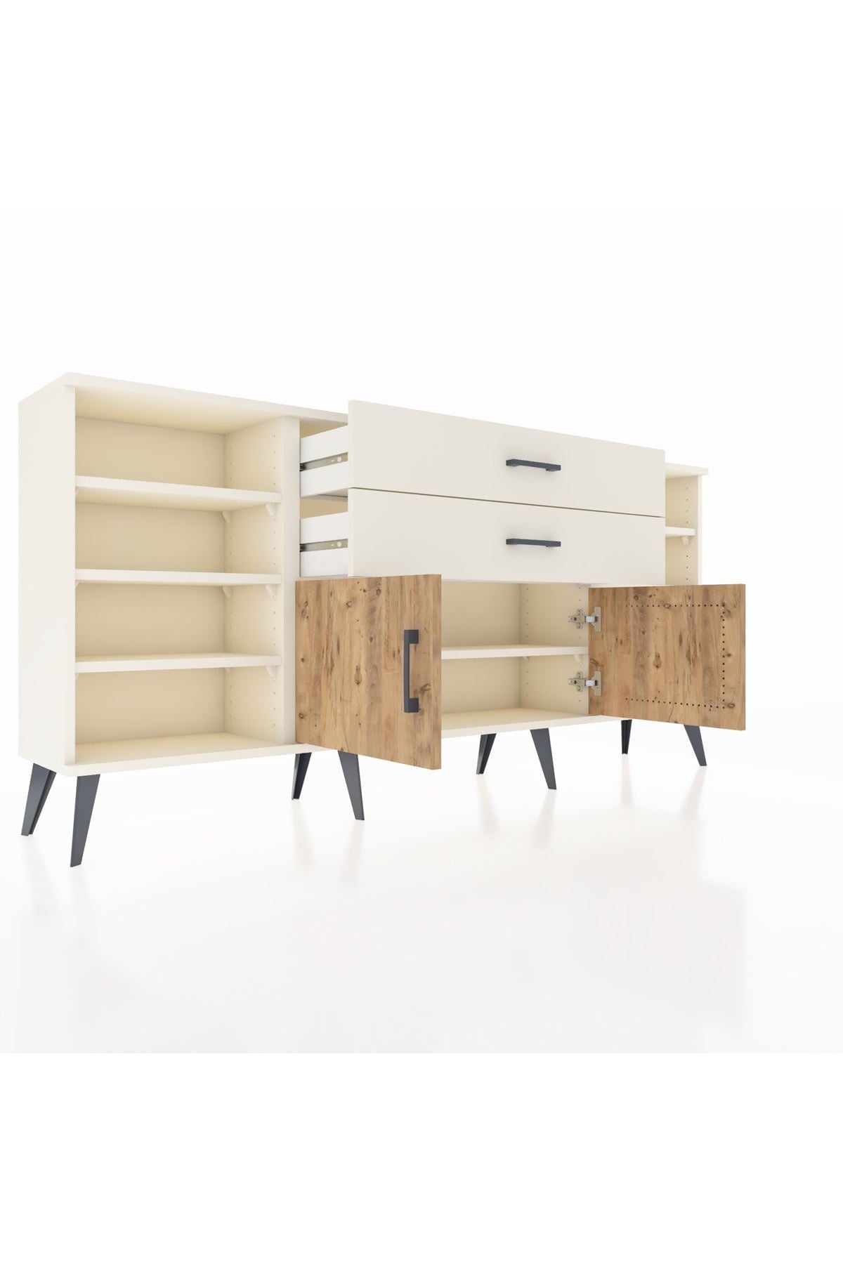 Arges Konsol 7 Raflı 2 Çekmeceli 2 Kapaklı 176x30x83 - S148M044V01A