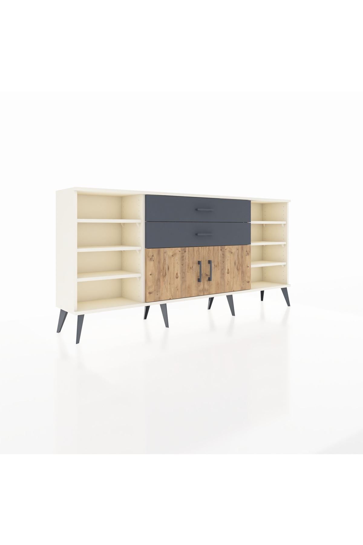 Arges Konsol 7 Raflı 2 Çekmeceli 2 Kapaklı 176x30x83 - S148M044V02A