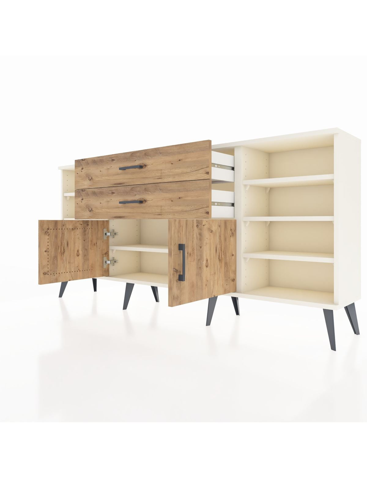 Arges Konsol 7 Raflı 2 Çekmeceli 2 Kapaklı 176x30x83 - S148M044V03A