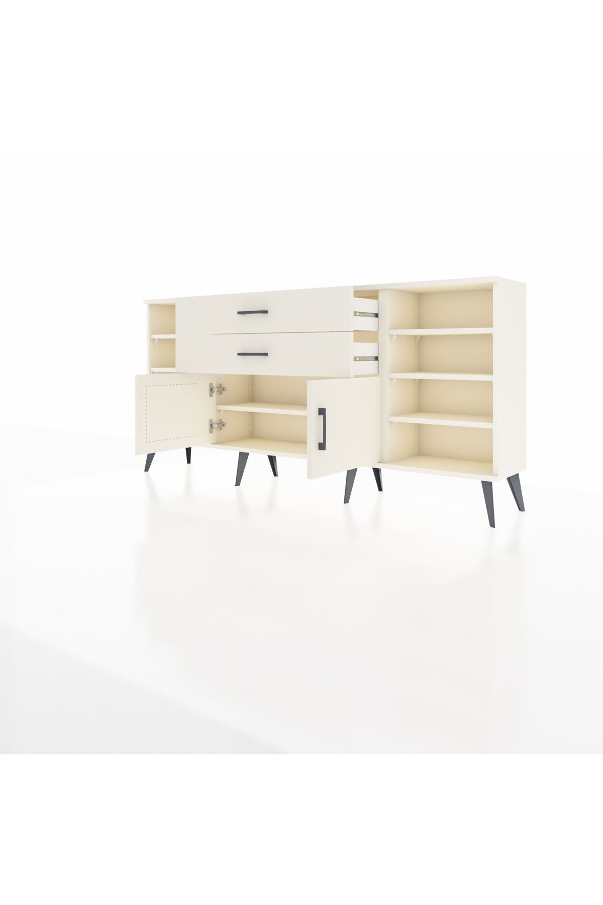 Arges Konsol 7 Raflı 2 Çekmeceli 2 Kapaklı 176x30x83 - S148M044V04A
