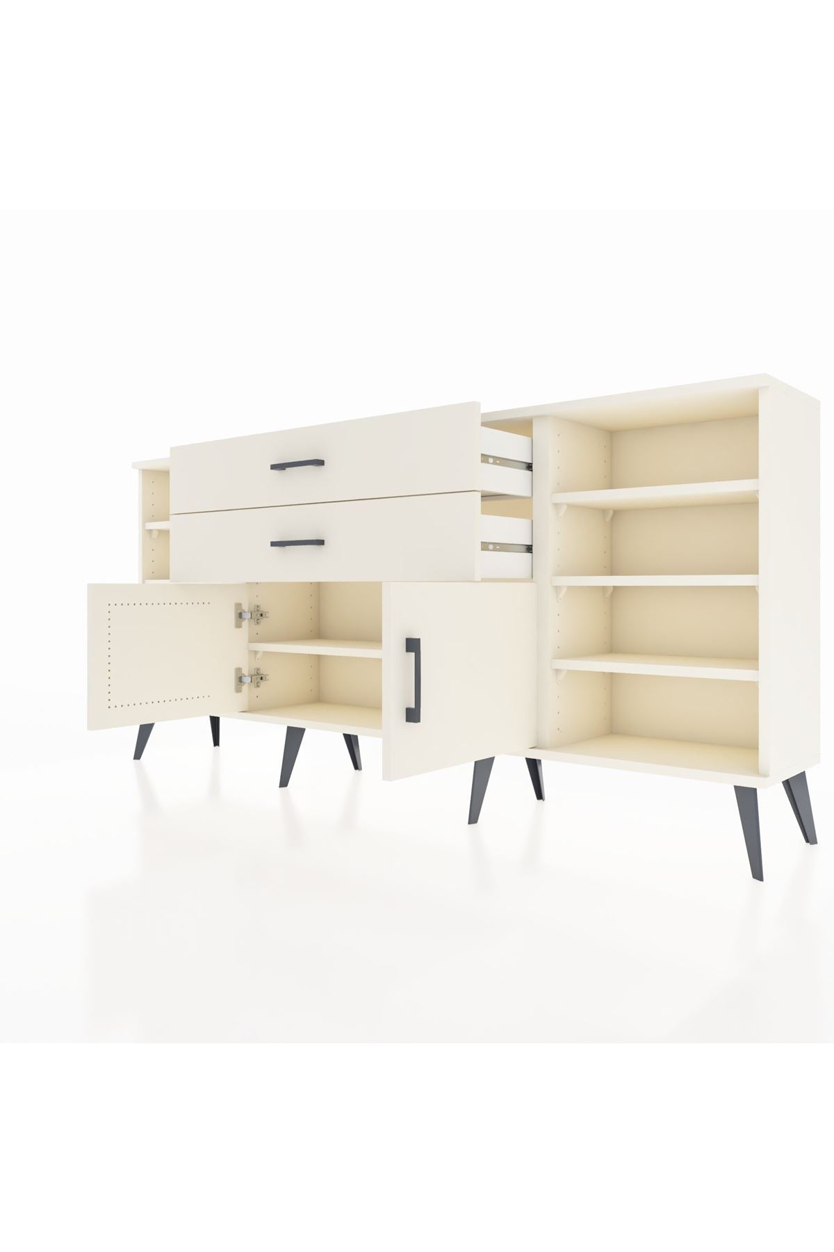 Arges Konsol 7 Raflı 2 Çekmeceli 2 Kapaklı 176x30x83 - S148M044V04A