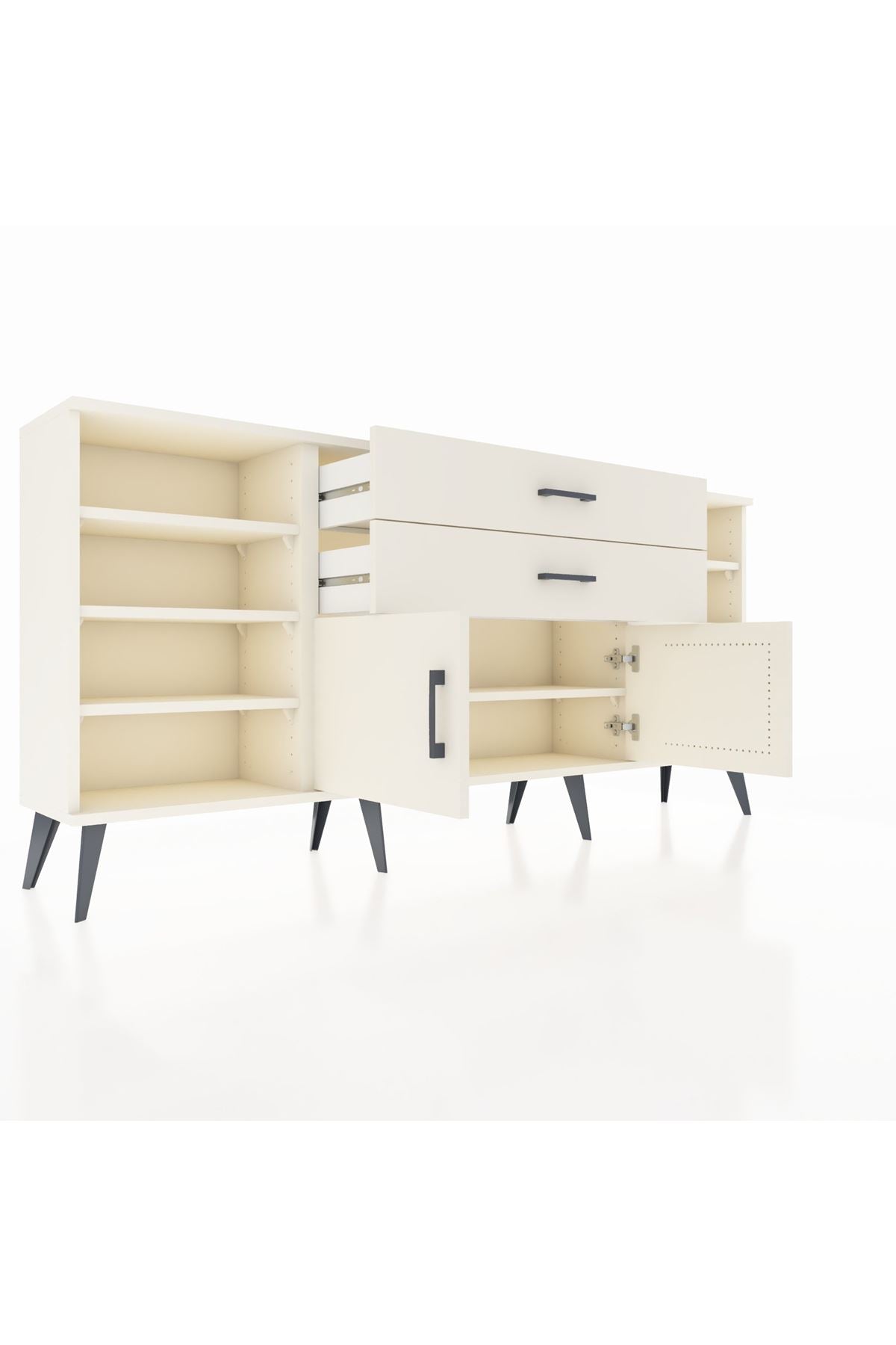 Arges Konsol 7 Raflı 2 Çekmeceli 2 Kapaklı 176x30x83 - S148M044V04A