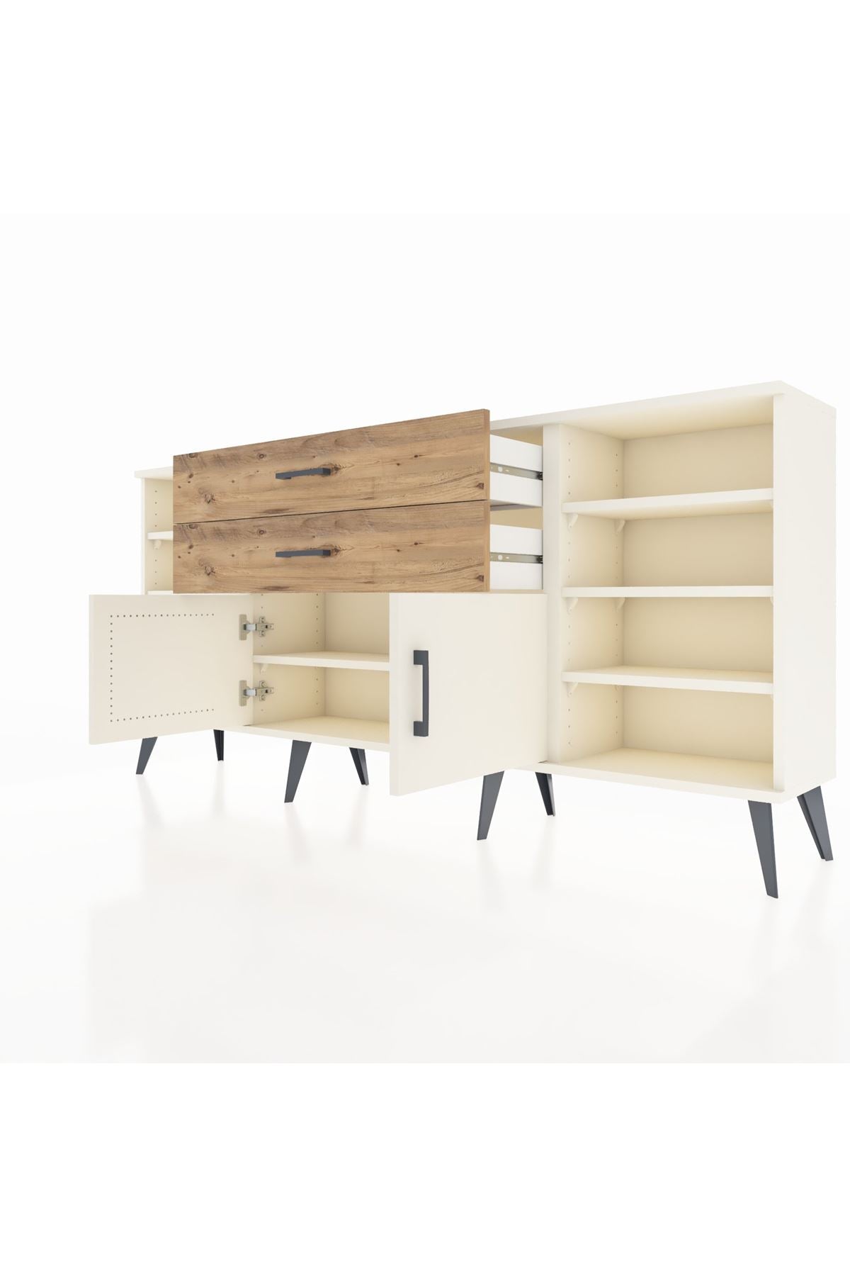 Arges Konsol 7 Raflı 2 Çekmeceli 2 Kapaklı 176x30x83 - S148M044V06A
