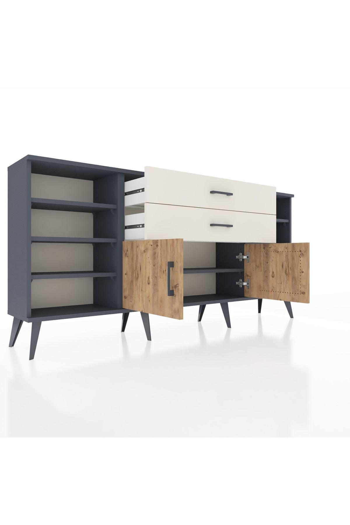 Arges Konsol 7 Raflı 2 Çekmeceli 2 Kapaklı 176x30x83 - S148M044V10A