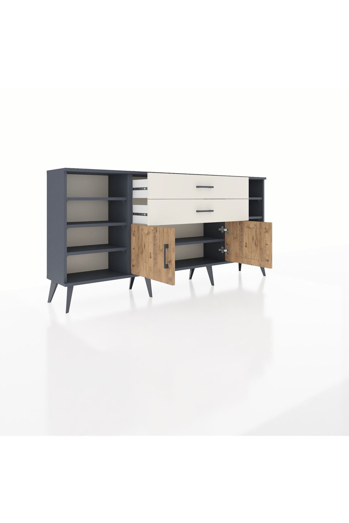 Arges Konsol 7 Raflı 2 Çekmeceli 2 Kapaklı 176x30x83 - S148M044V10A