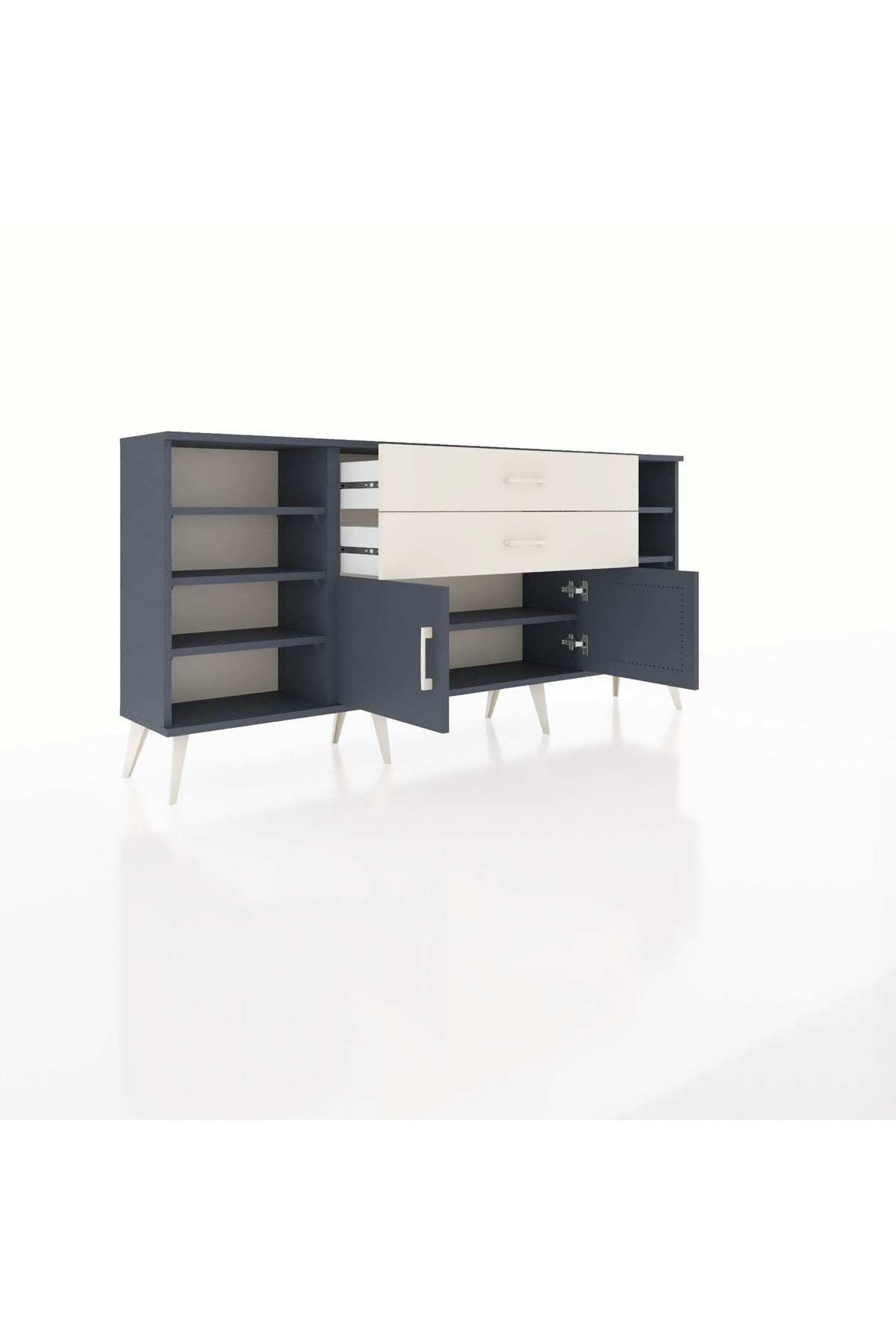 Arges Konsol 7 Raflı 2 Çekmeceli 2 Kapaklı 176x30x83 - S148M044V16A