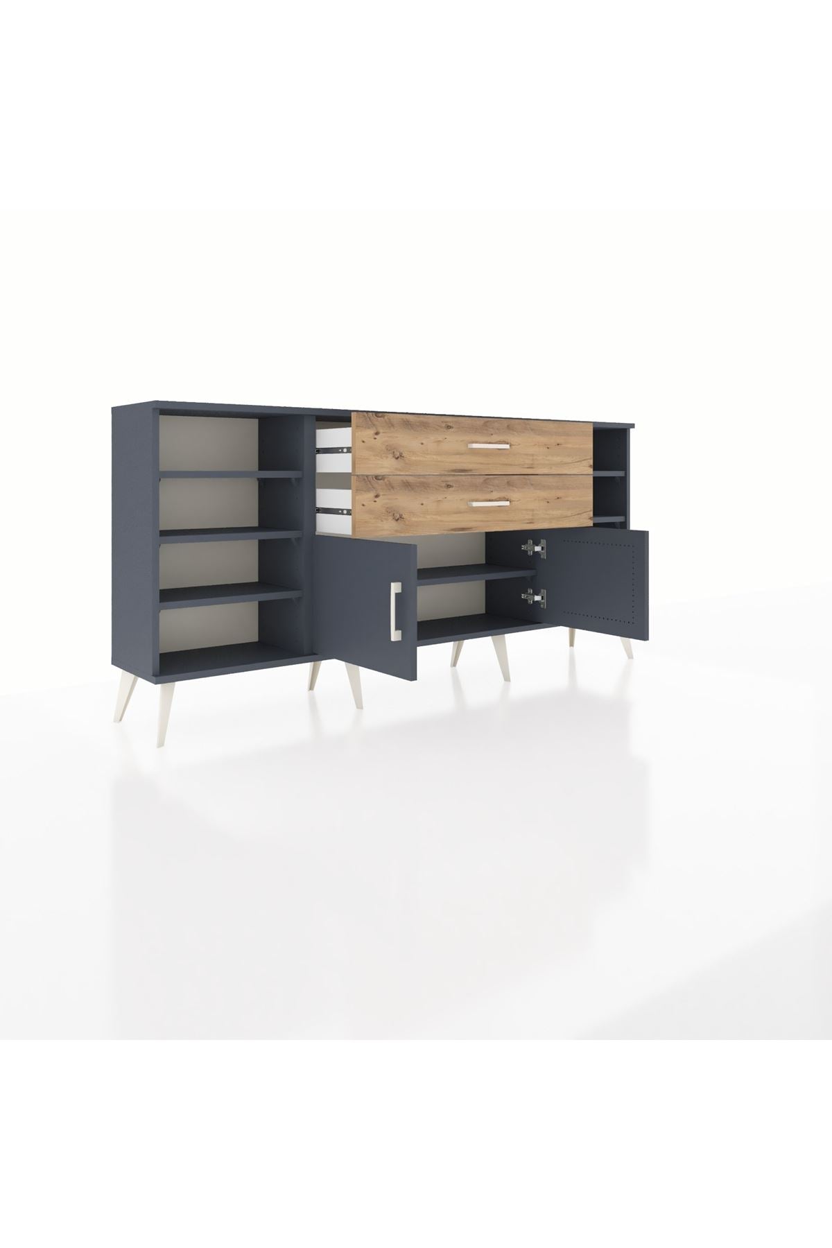 Arges Konsol 7 Raflı 2 Çekmeceli 2 Kapaklı 176x30x83 - S148M044V18A