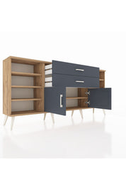 Arges Konsol 7 Raflı 2 Çekmeceli 2 Kapaklı 176x30x83 - S148M044V26A