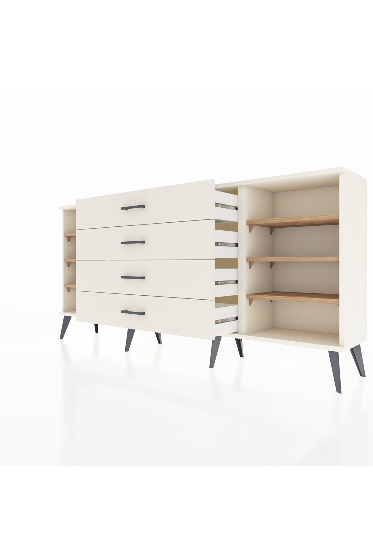Arges Konsol 6 Raflı 4 Çekmeceli 176x30x83 - S148M045V01A