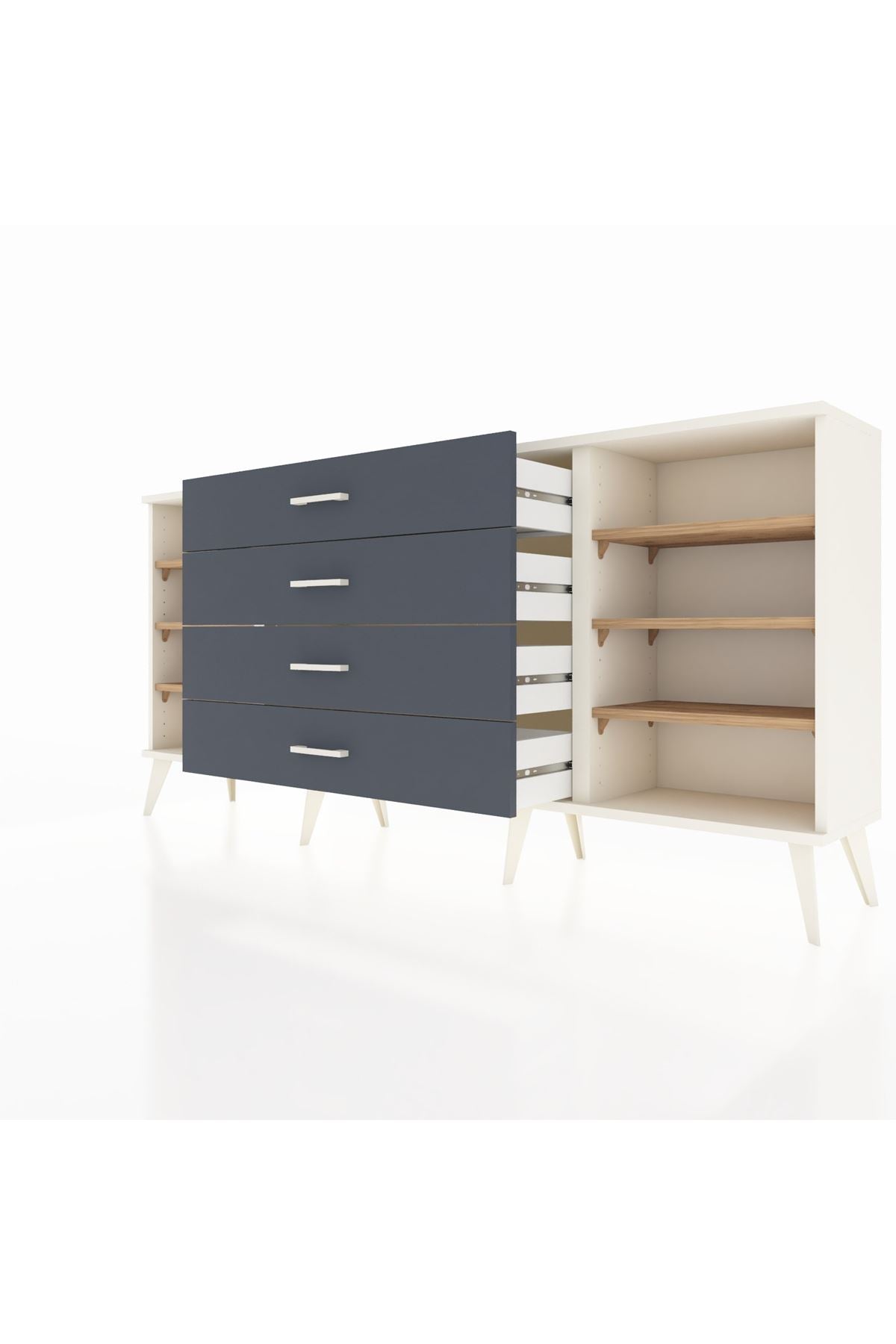 Arges Konsol 6 Raflı 4 Çekmeceli 176x30x83 - S148M045V02A