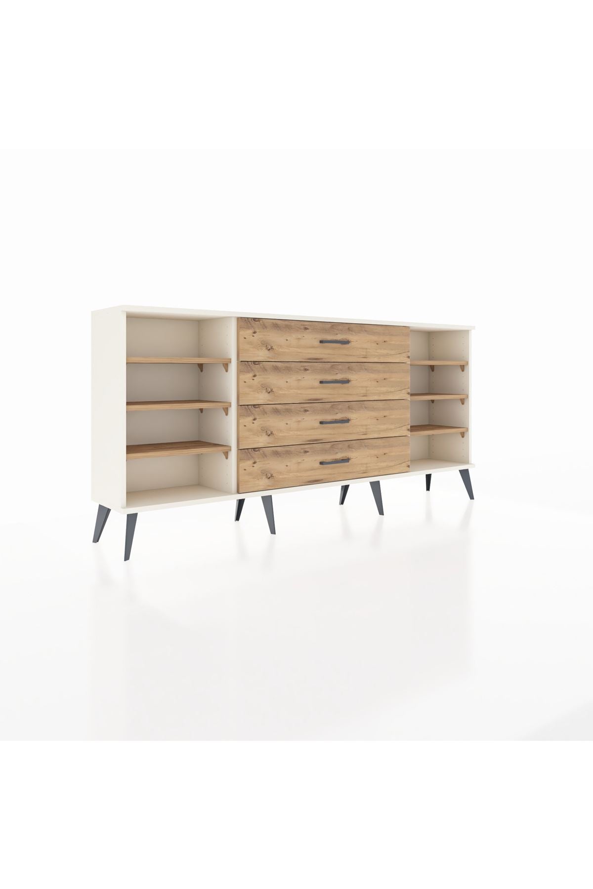 Arges Konsol 6 Raflı 4 Çekmeceli 176x30x83 - S148M045V03A