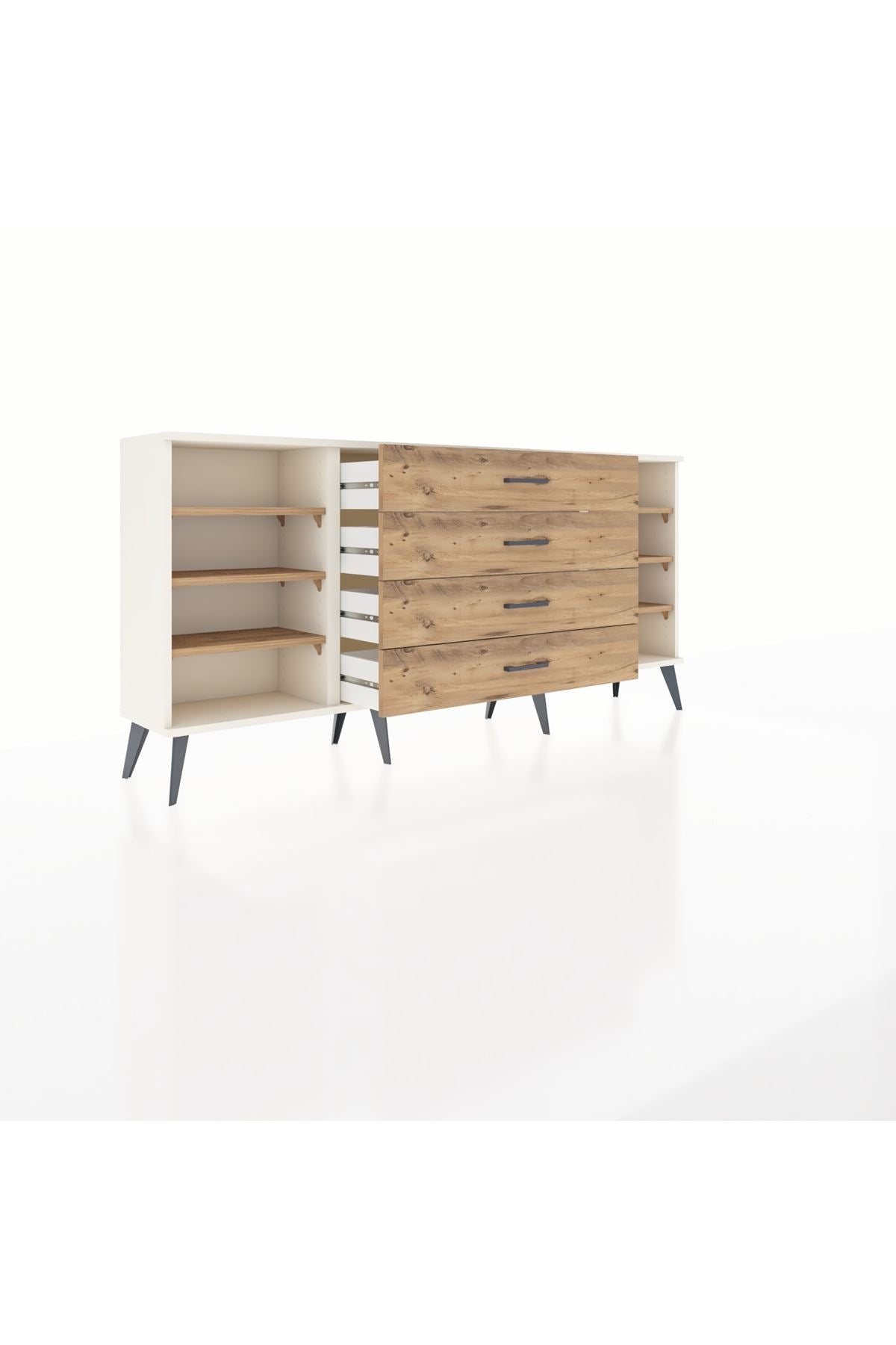 Arges Konsol 6 Raflı 4 Çekmeceli 176x30x83 - S148M045V03A