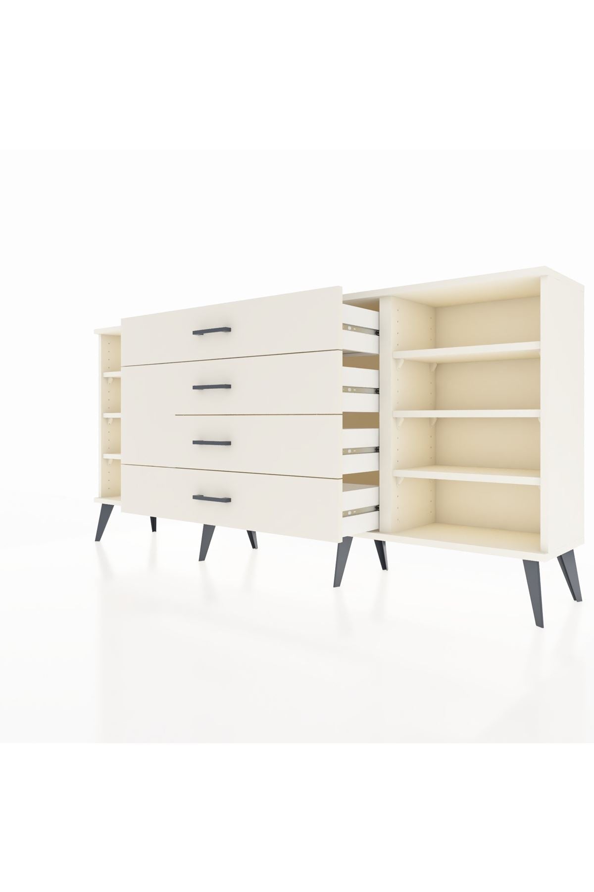 Arges Konsol 6 Raflı 4 Çekmeceli 176x30x83 - S148M045V04A