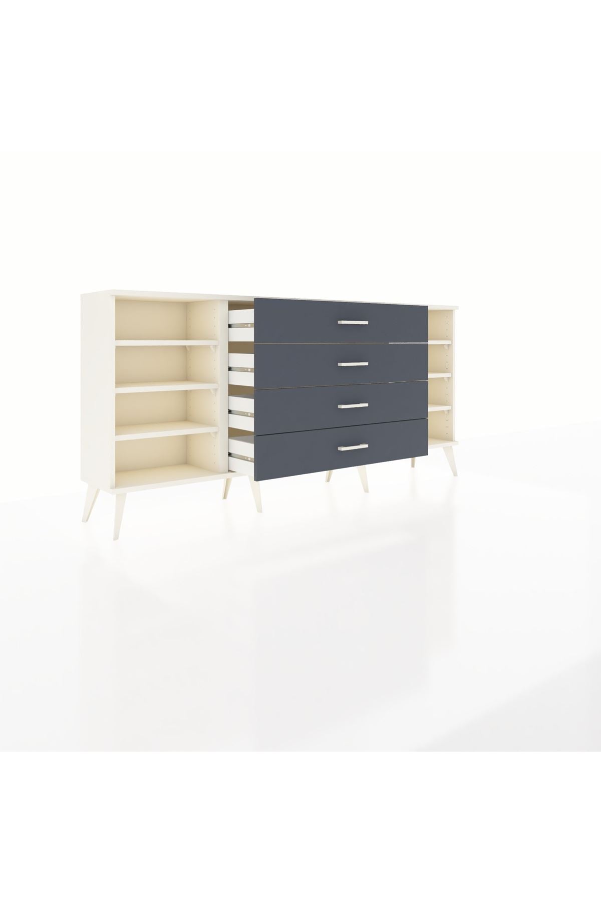 Arges Konsol 6 Raflı 4 Çekmeceli 176x30x83 - S148M045V05A