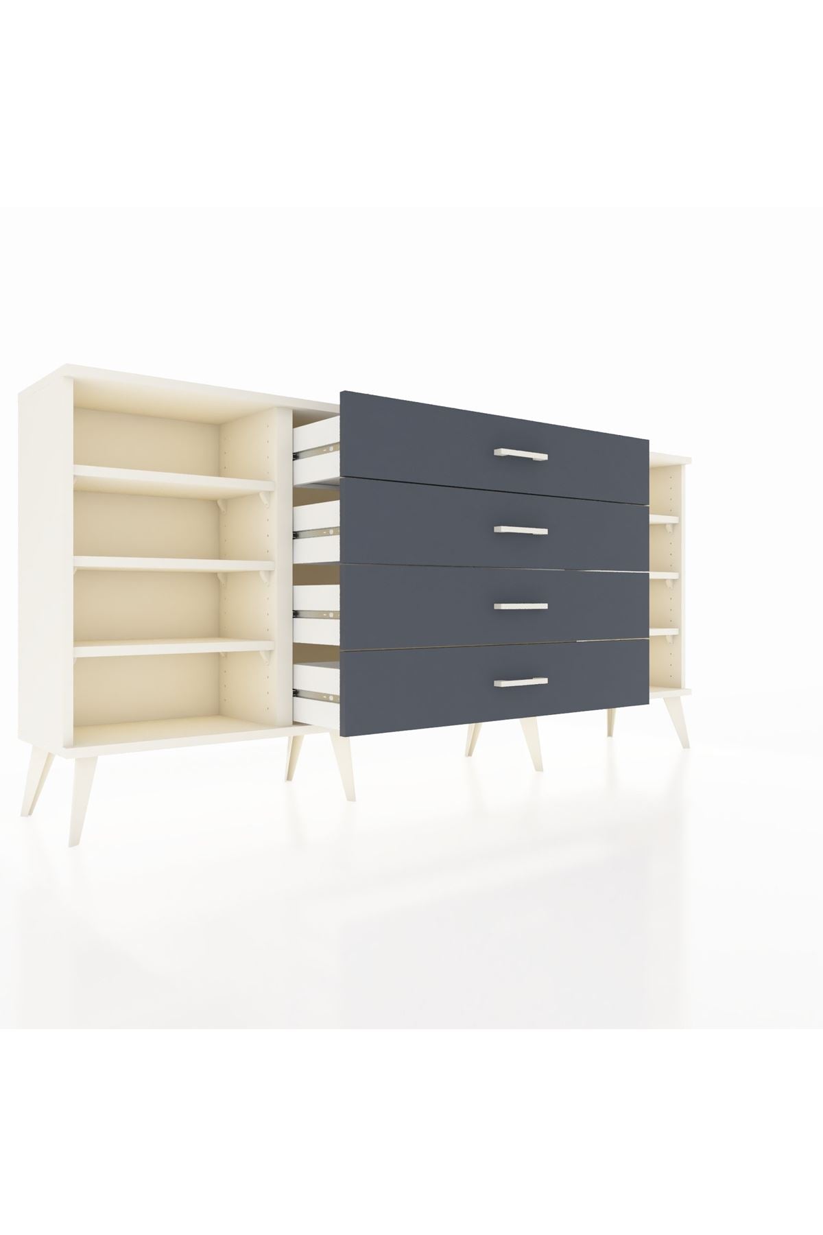 Arges Konsol 6 Raflı 4 Çekmeceli 176x30x83 - S148M045V05A