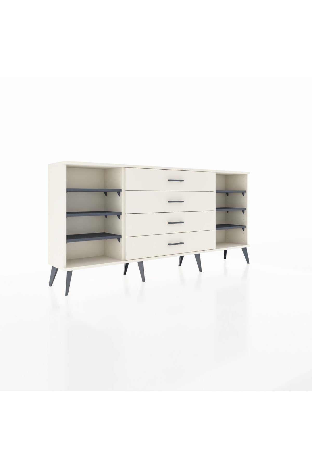 Arges Konsol 6 Raflı 4 Çekmeceli 176x30x83 - S148M045V07A
