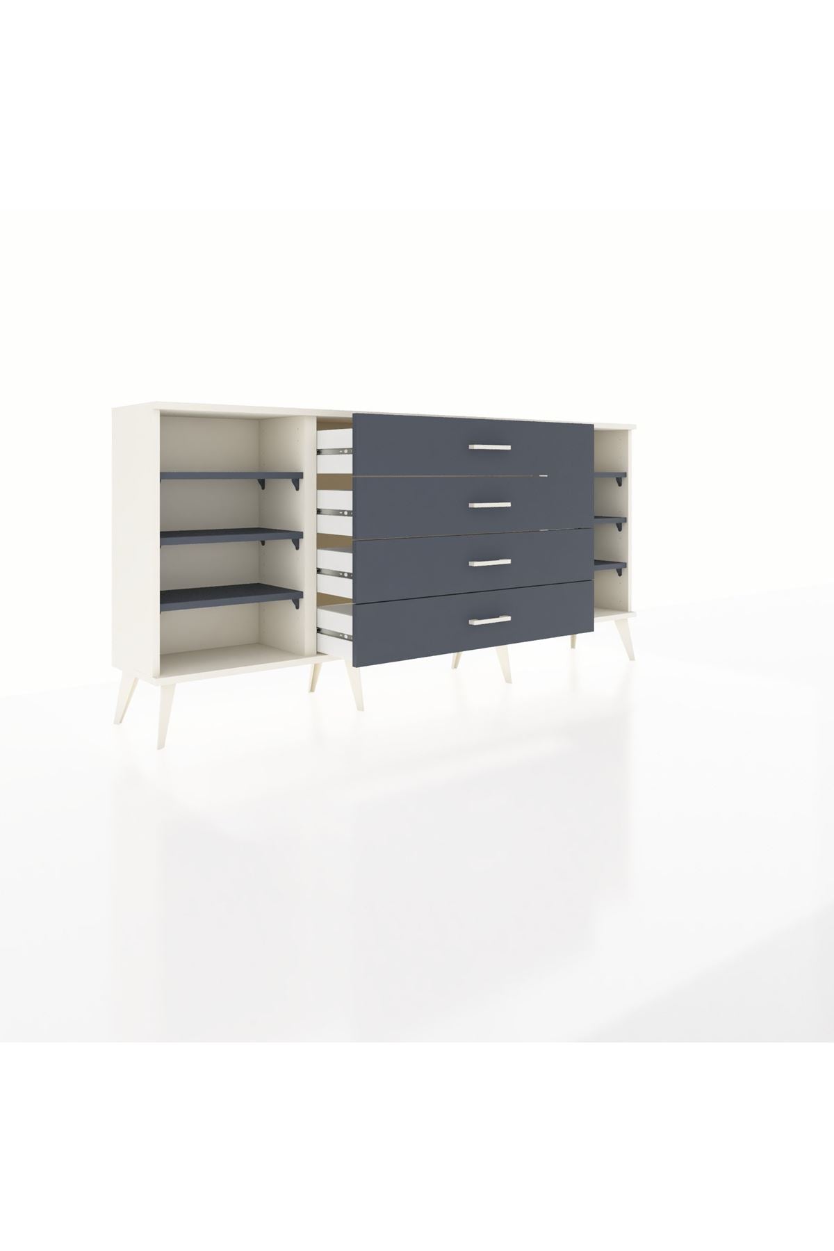 Arges Konsol 6 Raflı 4 Çekmeceli 176x30x83 - S148M045V08A