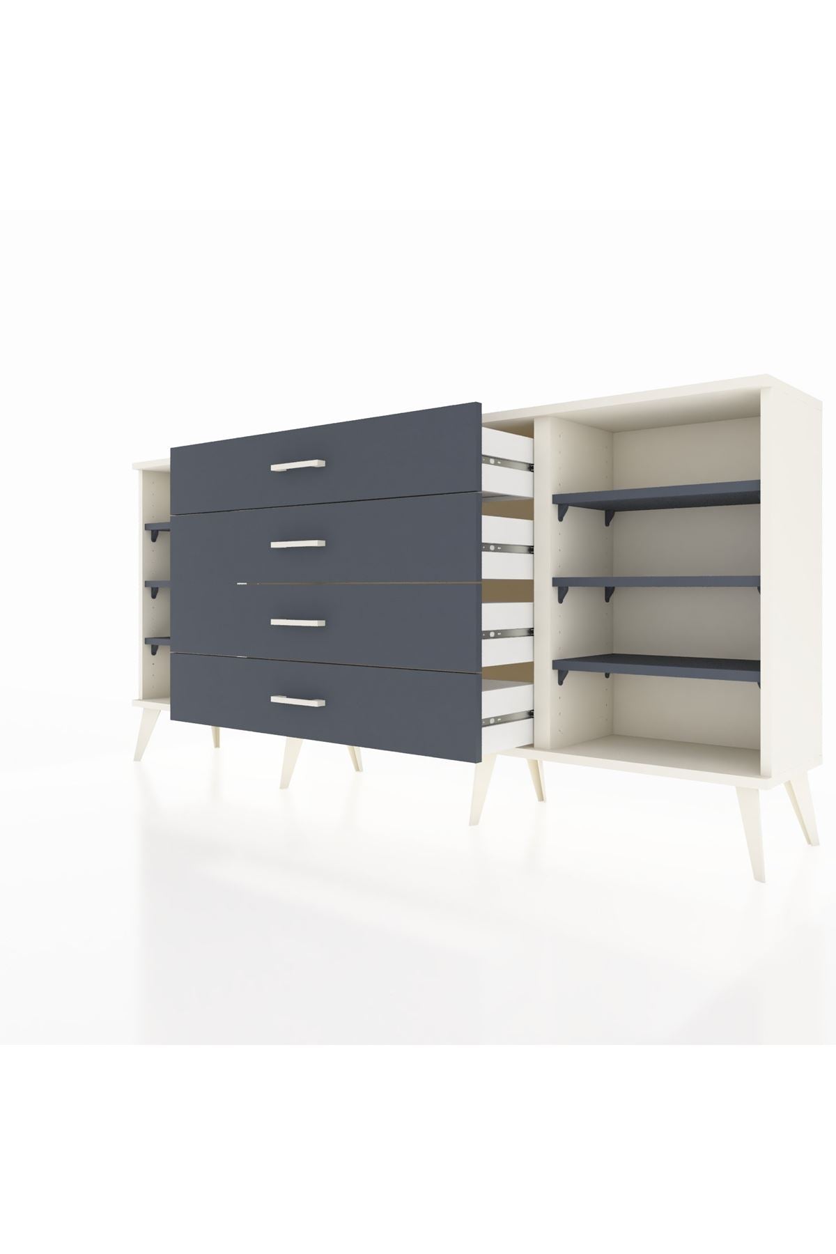 Arges Konsol 6 Raflı 4 Çekmeceli 176x30x83 - S148M045V08A