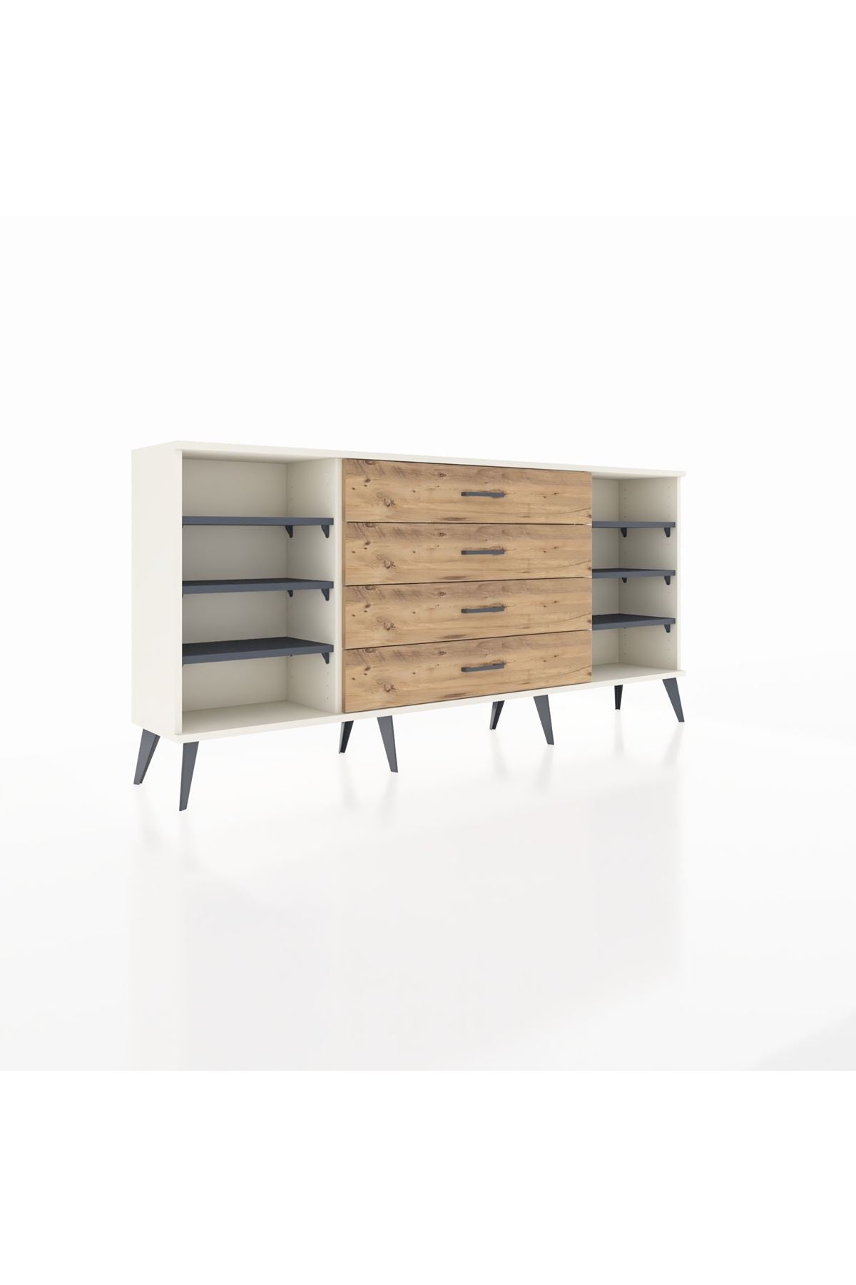 Arges Konsol 6 Raflı 4 Çekmeceli 176x30x83 - S148M045V09A