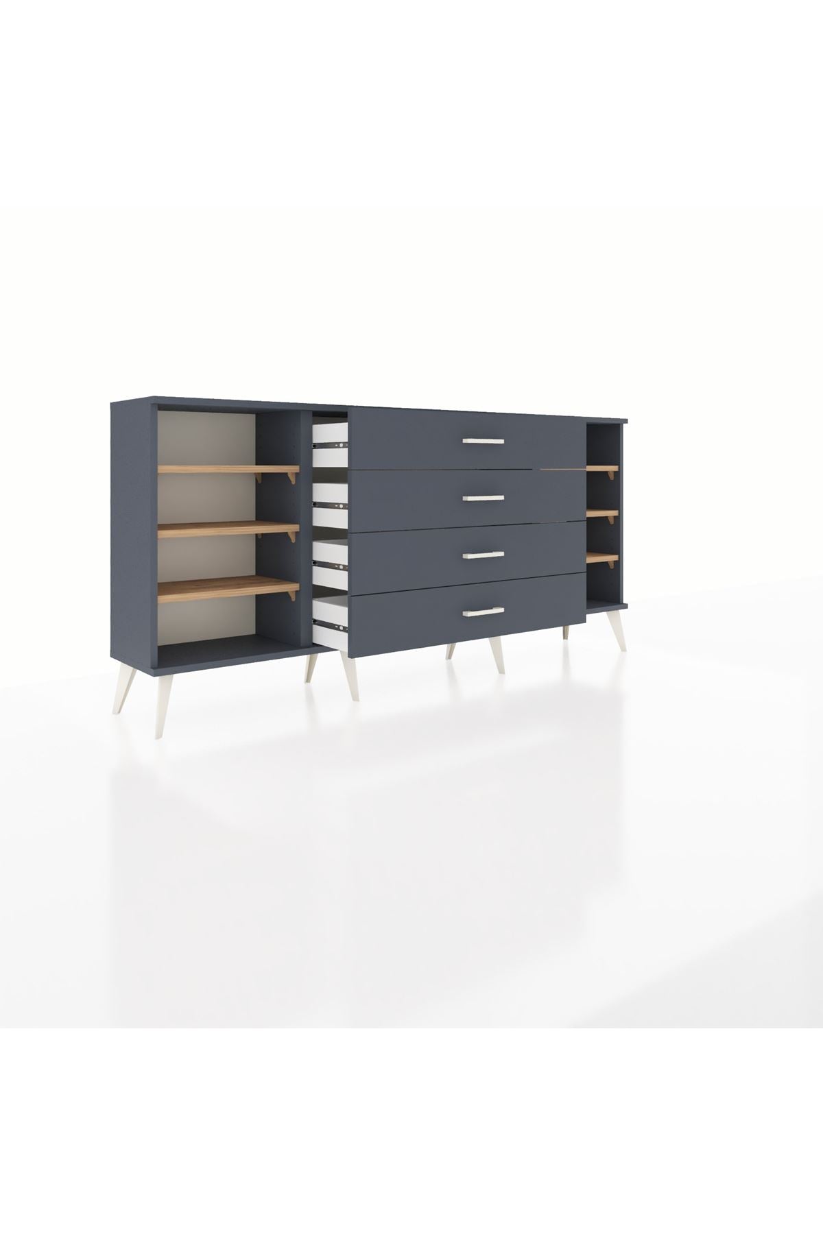 Arges Konsol 6 Raflı 4 Çekmeceli 176x30x83 - S148M045V11A