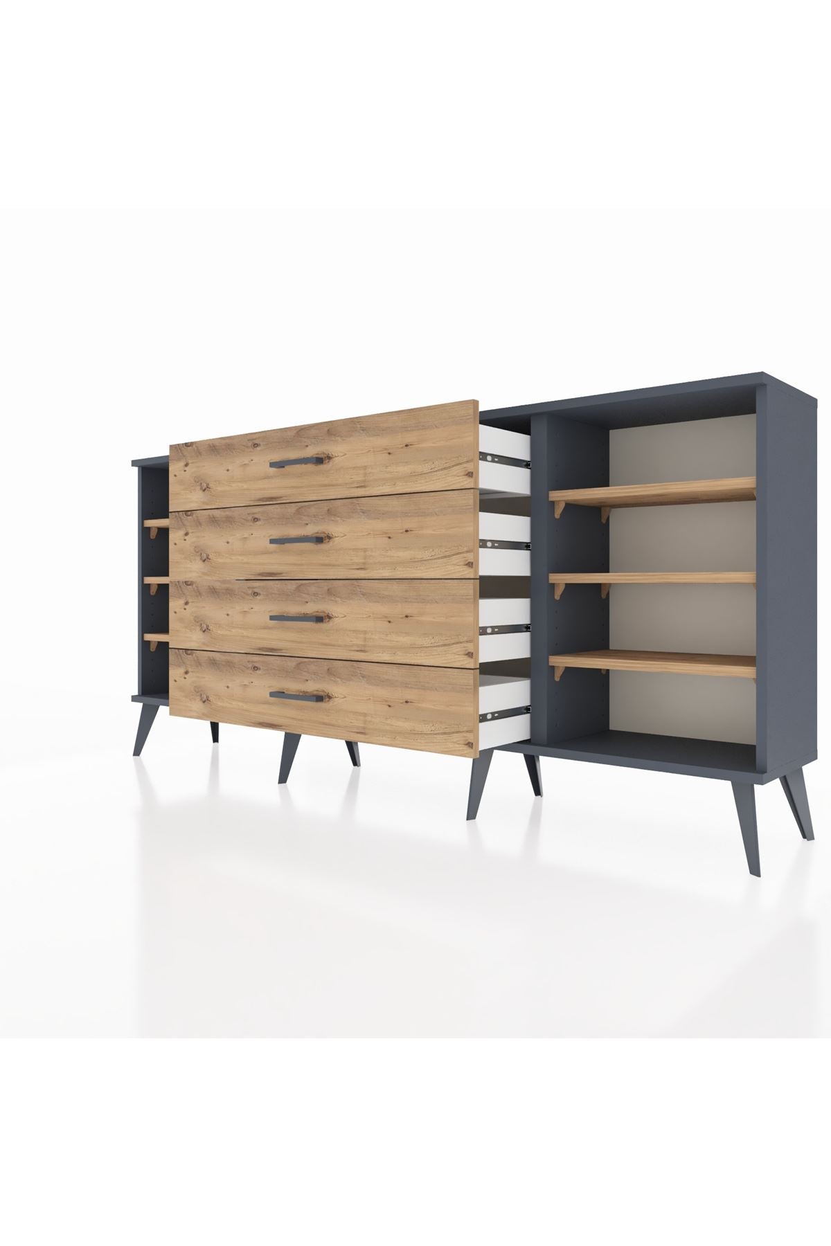 Arges Konsol 6 Raflı 4 Çekmeceli 176x30x83 - S148M045V12A
