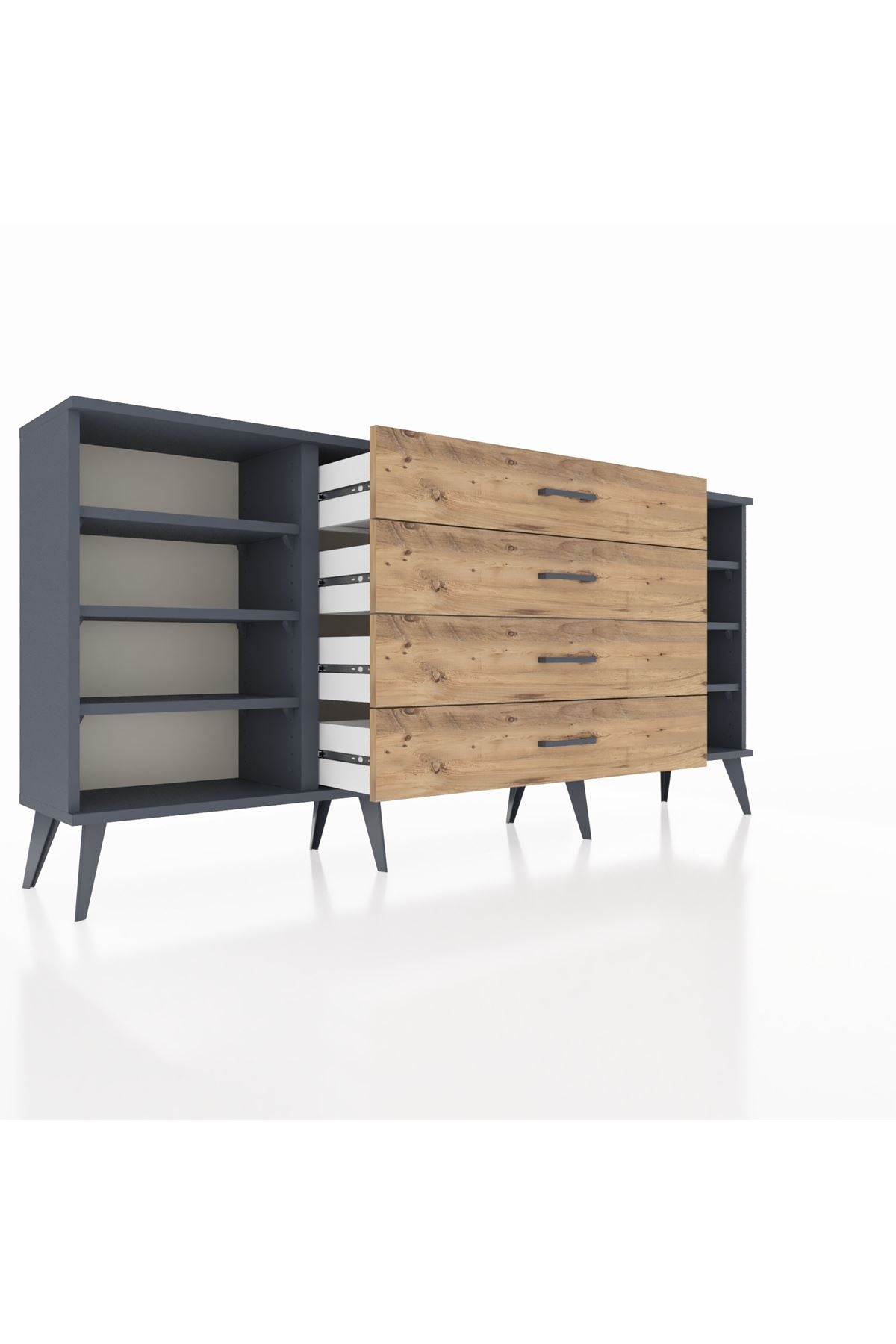Arges Konsol 6 Raflı 4 Çekmeceli 176x30x83 - S148M045V18A