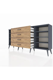 Arges Konsol 6 Raflı 4 Çekmeceli 176x30x83 - S148M045V18A