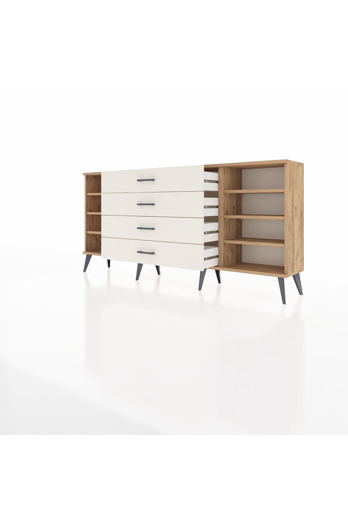 Arges Konsol 6 Raflı 4 Çekmeceli 176x30x83 - S148M045V19A