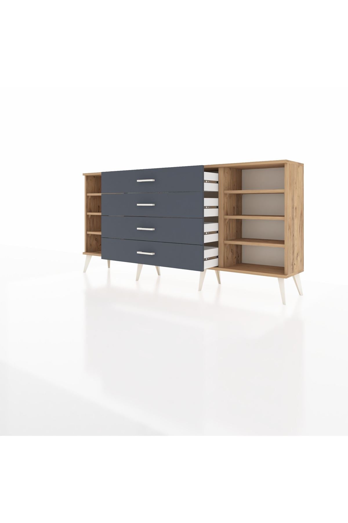 Arges Konsol 6 Raflı 4 Çekmeceli 176x30x83 - S148M045V20A