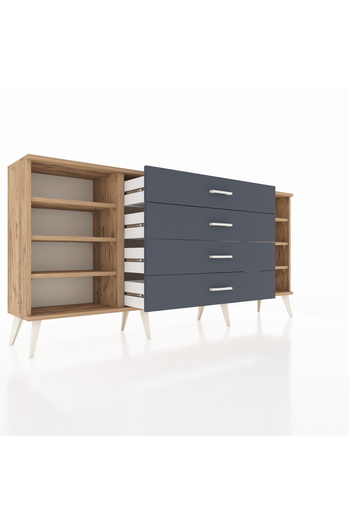 Arges Konsol 6 Raflı 4 Çekmeceli 176x30x83 - S148M045V20A