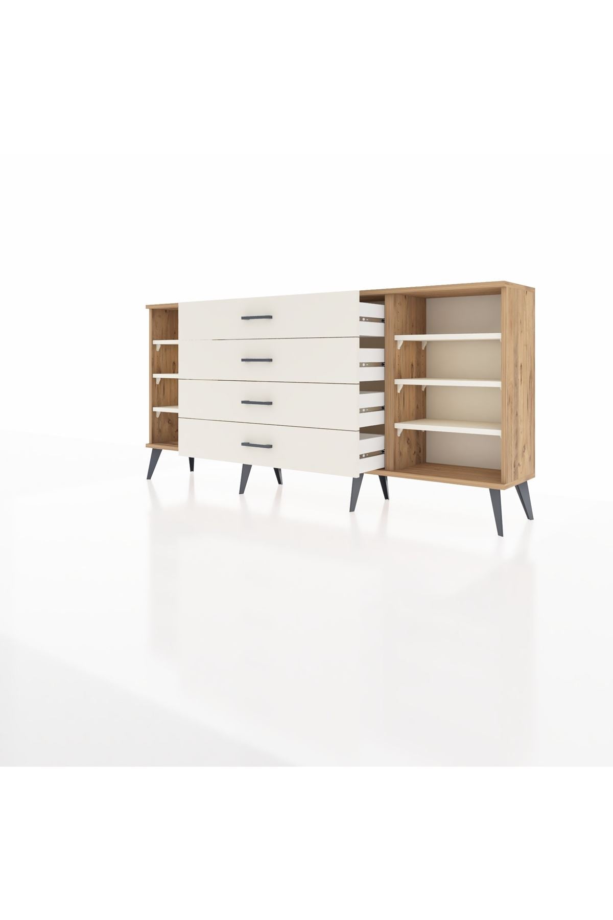Arges Konsol 6 Raflı 4 Çekmeceli 176x30x83 - S148M045V22A