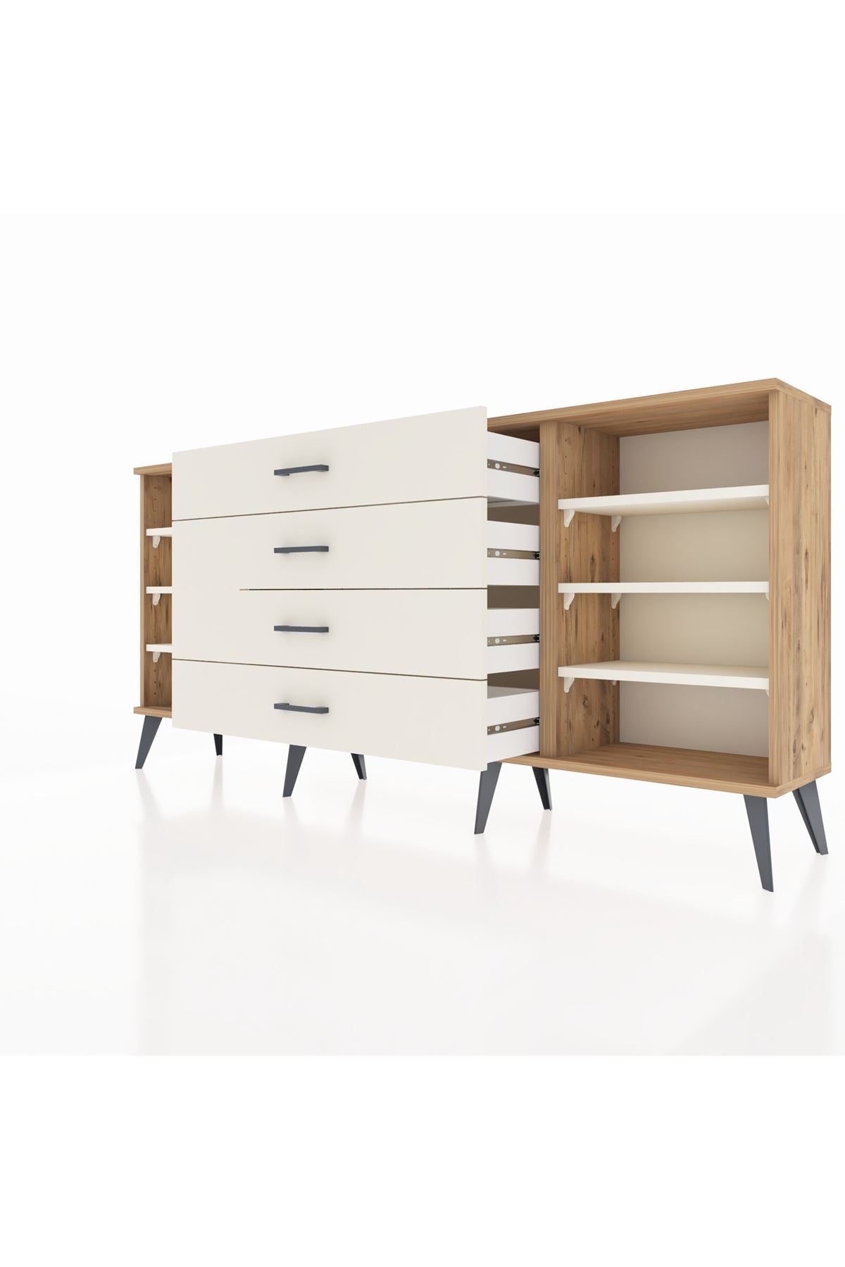 Arges Konsol 6 Raflı 4 Çekmeceli 176x30x83 - S148M045V22A