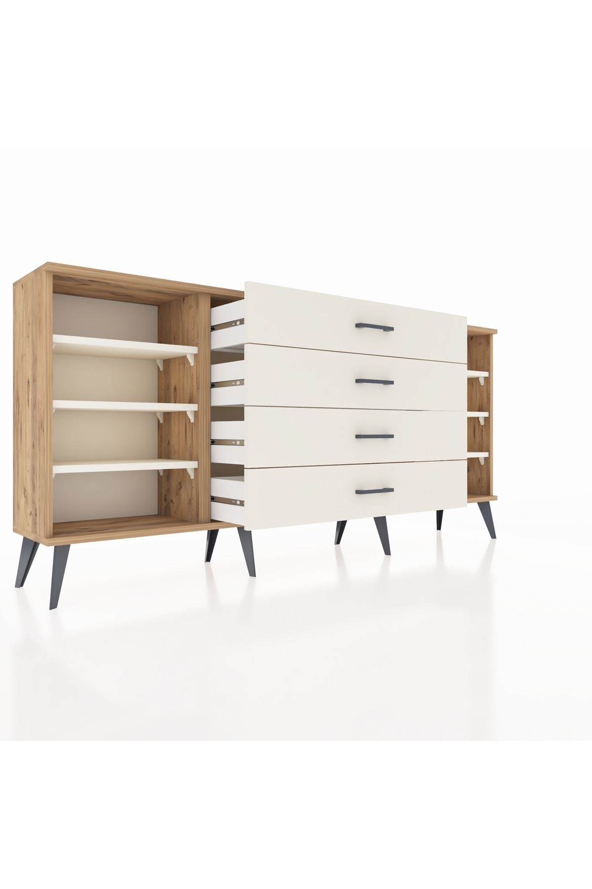 Arges Konsol 6 Raflı 4 Çekmeceli 176x30x83 - S148M045V22A