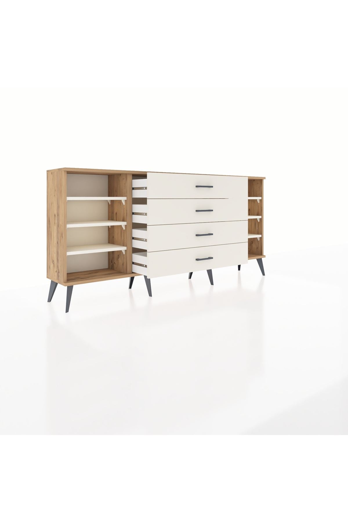 Arges Konsol 6 Raflı 4 Çekmeceli 176x30x83 - S148M045V22A