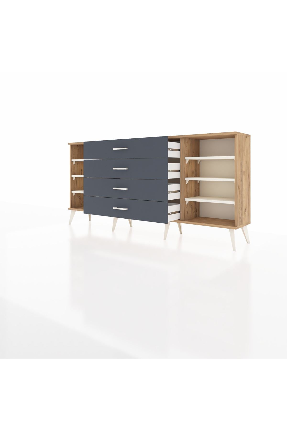 Arges Konsol 6 Raflı 4 Çekmeceli 176x30x83 - S148M045V23A