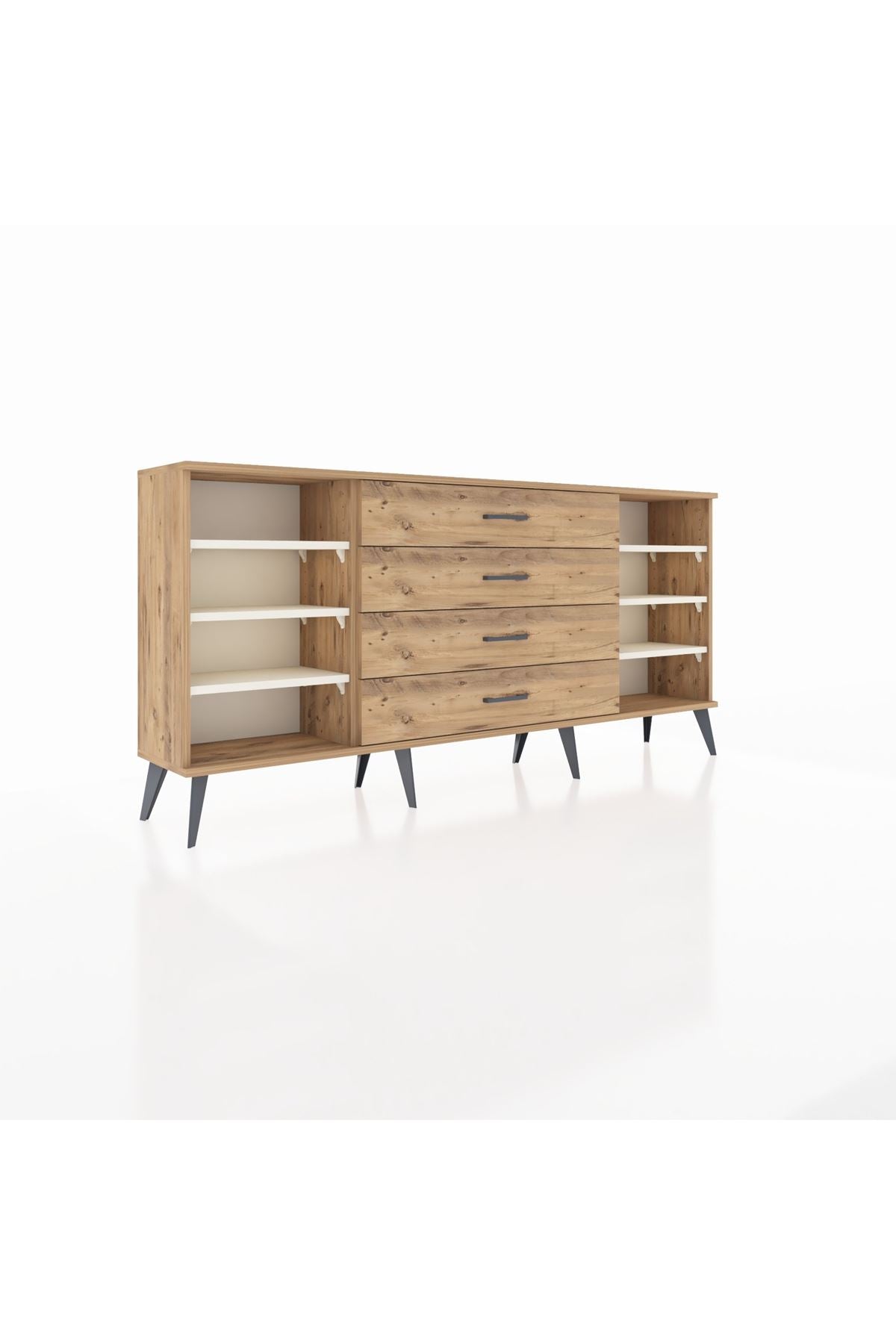 Arges Konsol 6 Raflı 4 Çekmeceli 176x30x83 - S148M045V24A