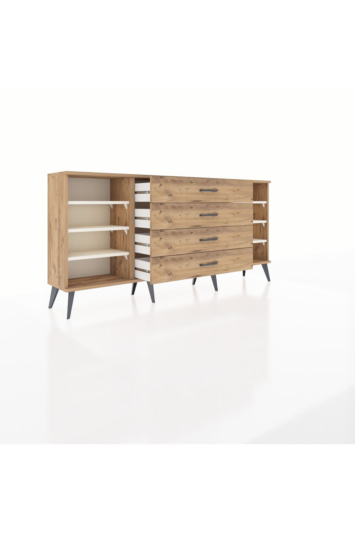 Arges Konsol 6 Raflı 4 Çekmeceli 176x30x83 - S148M045V24A