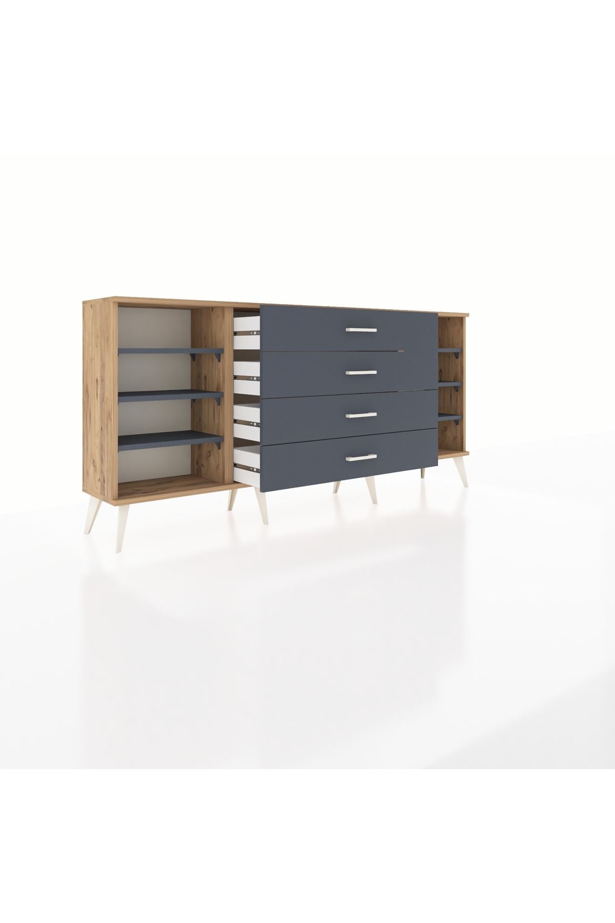 Arges Konsol 6 Raflı 4 Çekmeceli 176x30x83 - S148M045V26A
