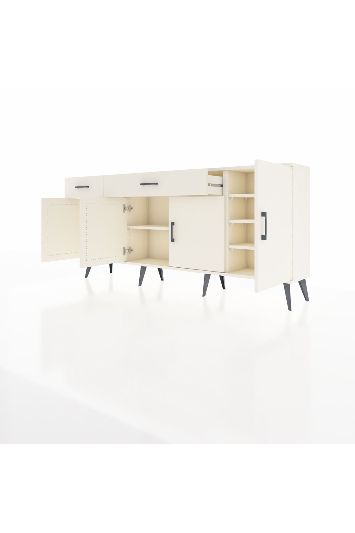 Arges Konsol 5 Raflı 2 Çekmeceli 4 Kapaklı 176x30x83 - S148M046V04A
