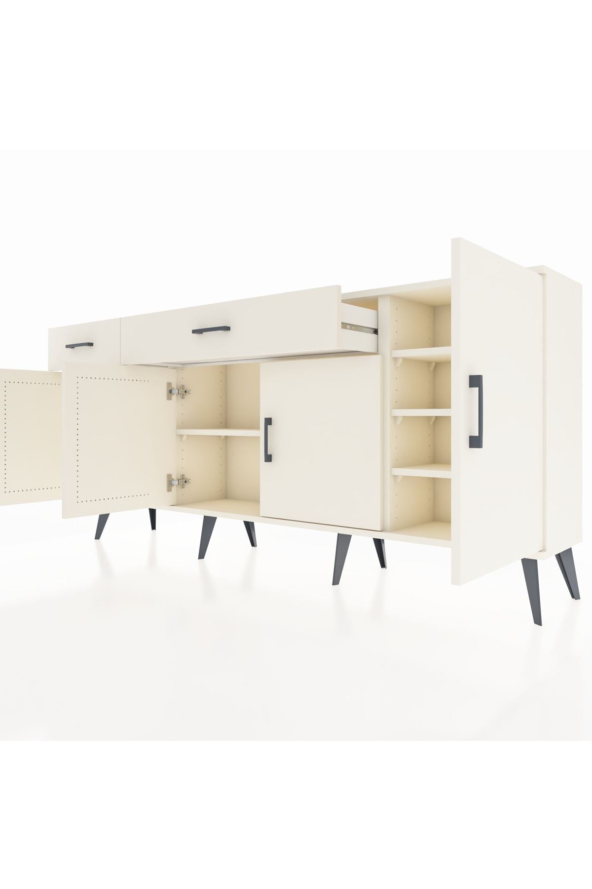 Arges Konsol 5 Raflı 2 Çekmeceli 4 Kapaklı 176x30x83 - S148M046V04A