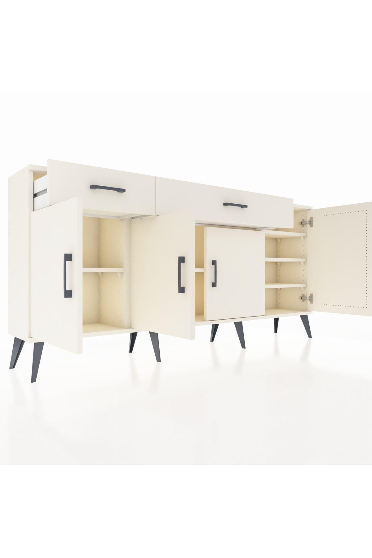 Arges Konsol 5 Raflı 2 Çekmeceli 4 Kapaklı 176x30x83 - S148M046V04A