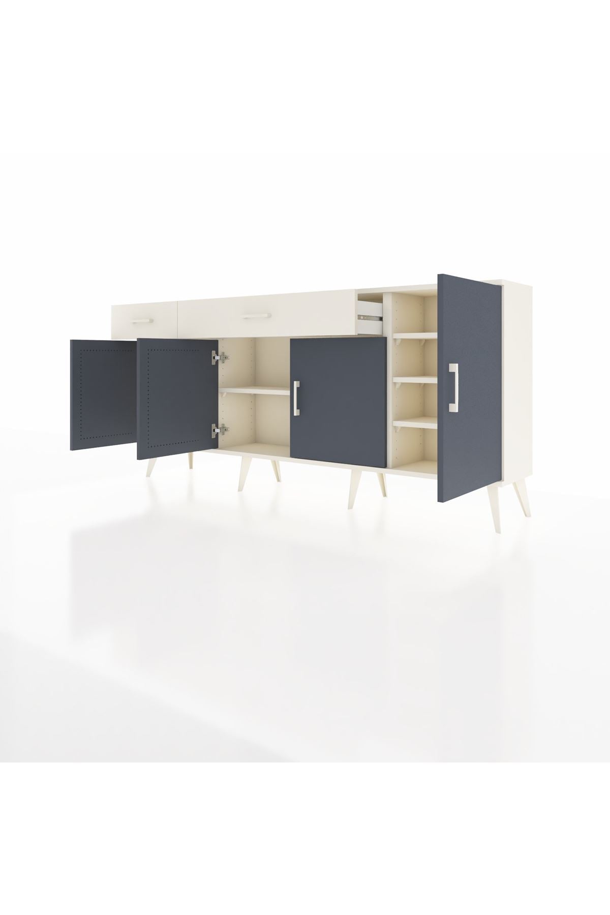 Arges Konsol 5 Raflı 2 Çekmeceli 4 Kapaklı 176x30x83 - S148M046V07A