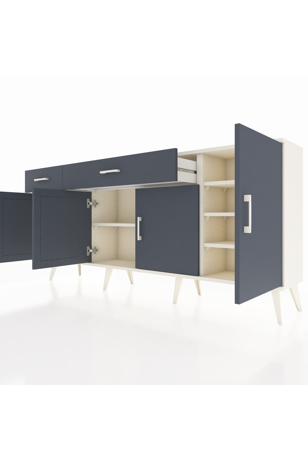 Arges Konsol 5 Raflı 2 Çekmeceli 4 Kapaklı 176x30x83 - S148M046V08A