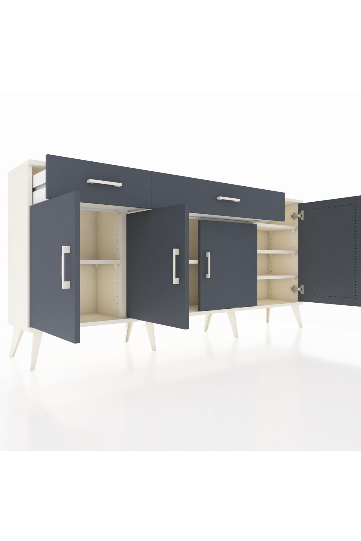 Arges Konsol 5 Raflı 2 Çekmeceli 4 Kapaklı 176x30x83 - S148M046V08A