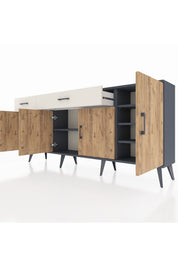Arges Konsol 5 Raflı 2 Çekmeceli 4 Kapaklı 176x30x83 - S148M046V10A
