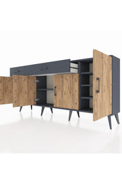Arges Konsol 5 Raflı 2 Çekmeceli 4 Kapaklı 176x30x83 - S148M046V11A