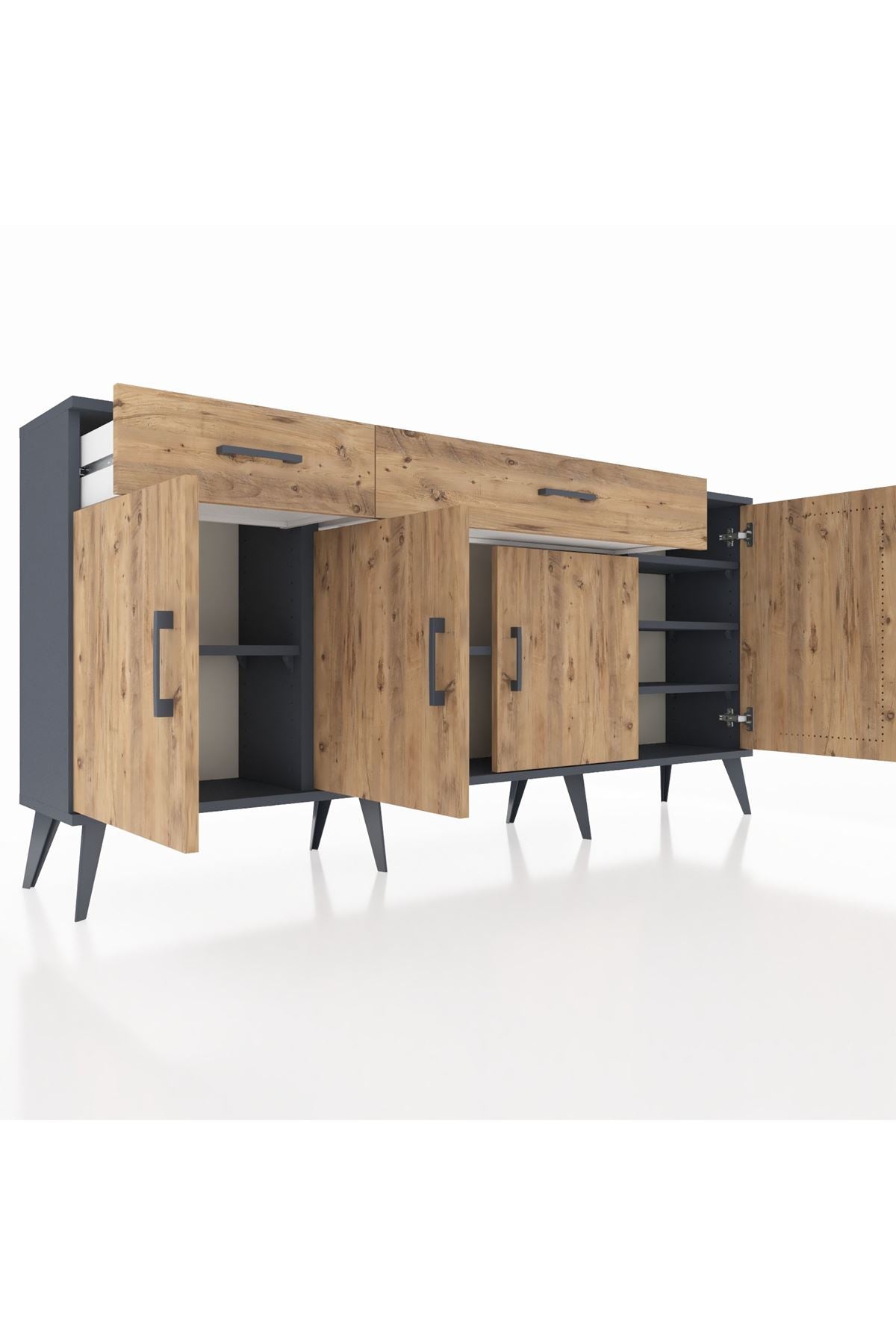 Arges Konsol 5 Raflı 2 Çekmeceli 4 Kapaklı 176x30x83 - S148M046V12A